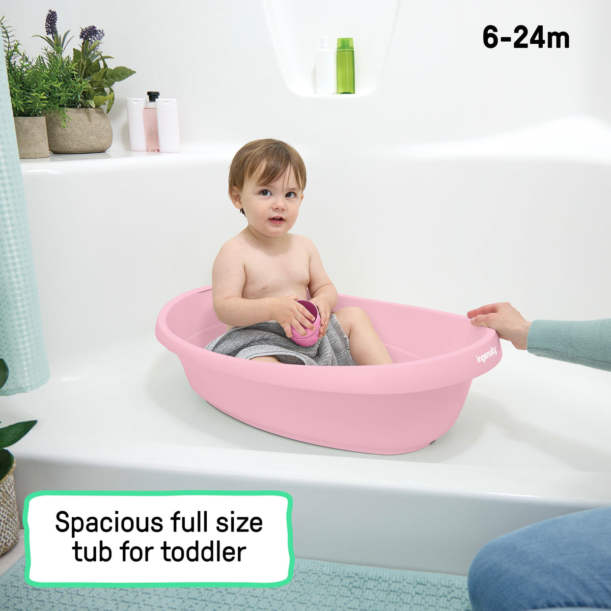 Ingenuity Room to Soak 4-in-1 Baby Tub, 4 Stages of Use, OM+ - Pink
