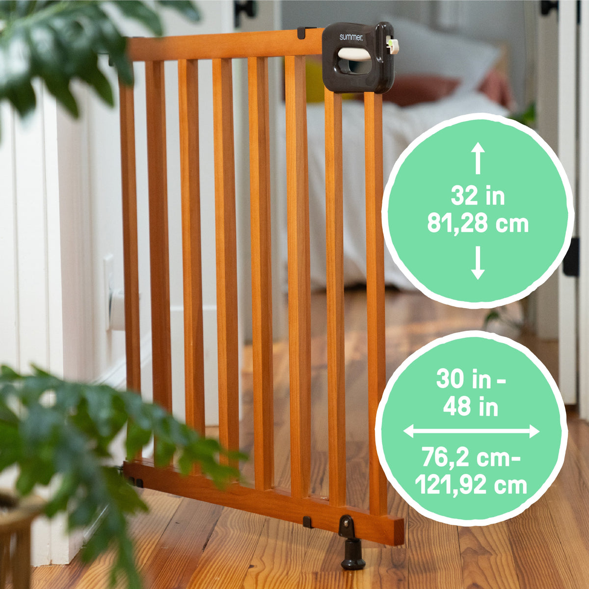 Ingenuity The Stairway 48W Series Pet and Baby Gate, Openings 30-48 Wide, 32Tall - Brown