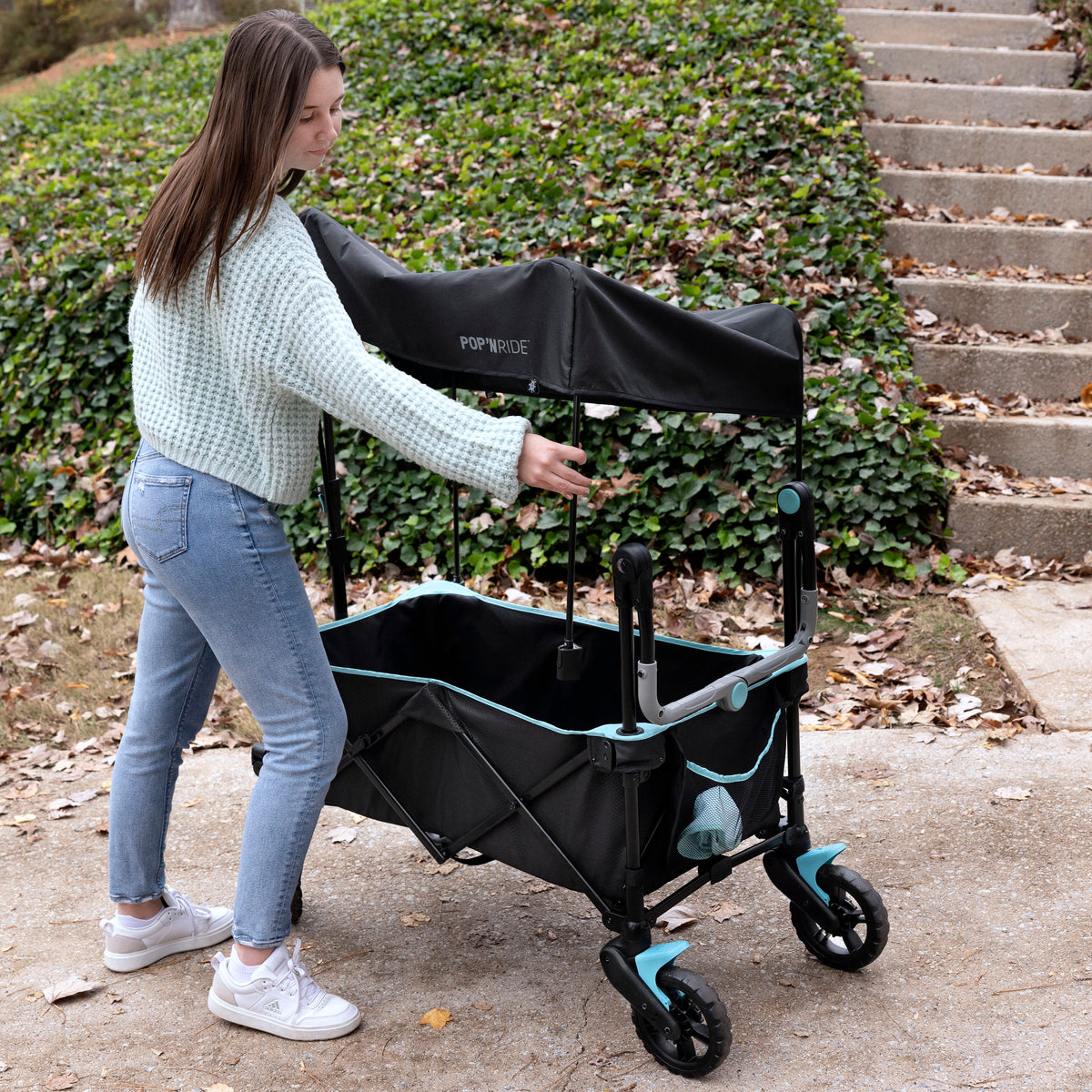 Summer by Ingenuity Pop 'N Ride Stroller Wagon - Black & Teal