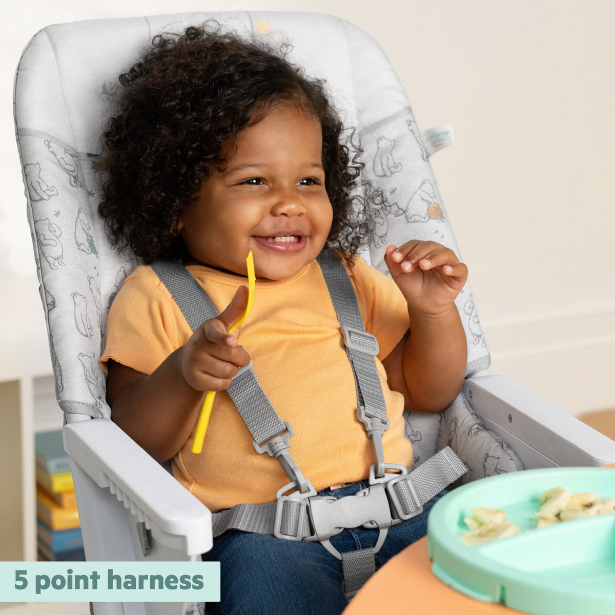 Bright Starts Disney Baby Winnie the Pooh Classic Pals Compact Folding High Chair - Grey