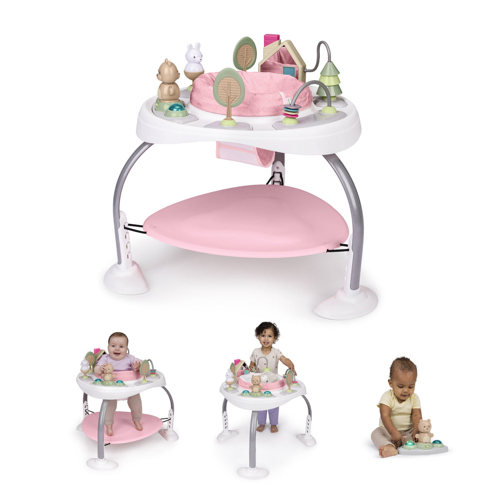 Ingenuity Spring & Sprout 2-in-1 Baby Activity Center Jumper and Table with Infant Toys - Ages 6 months +, First Forest