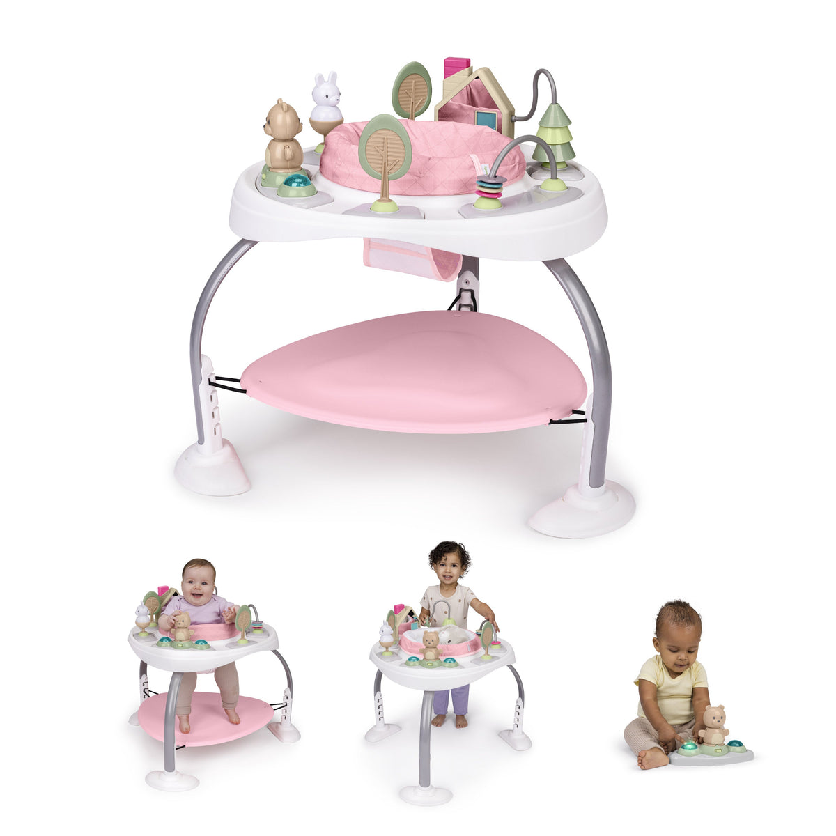 Ingenuity Spring & Sprout 2-in-1 Baby Activity Center Jumper and Table with Infant Toys - Ages 6 months +, First Forest