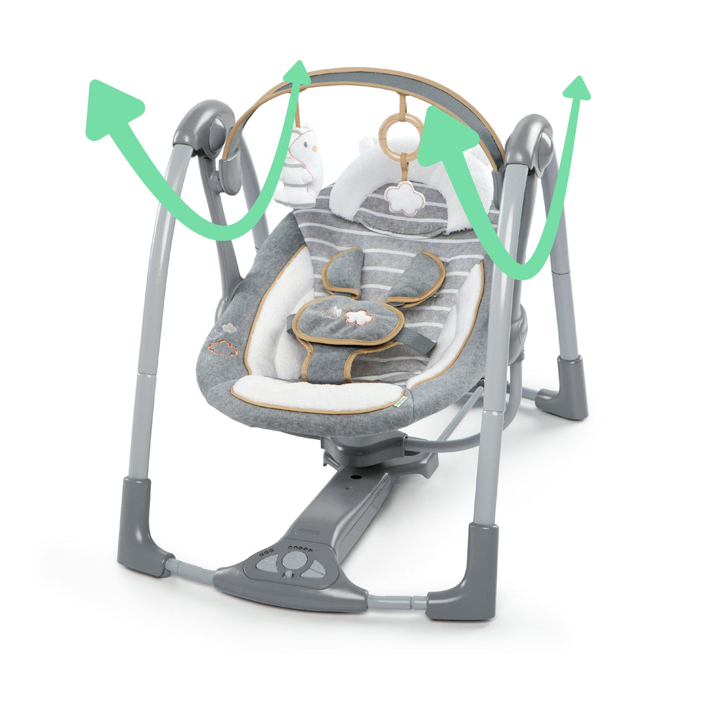 Ingenuity Boutique Collection Deluxe Swing 'n Go Portable Baby Swing, Bella Teddy