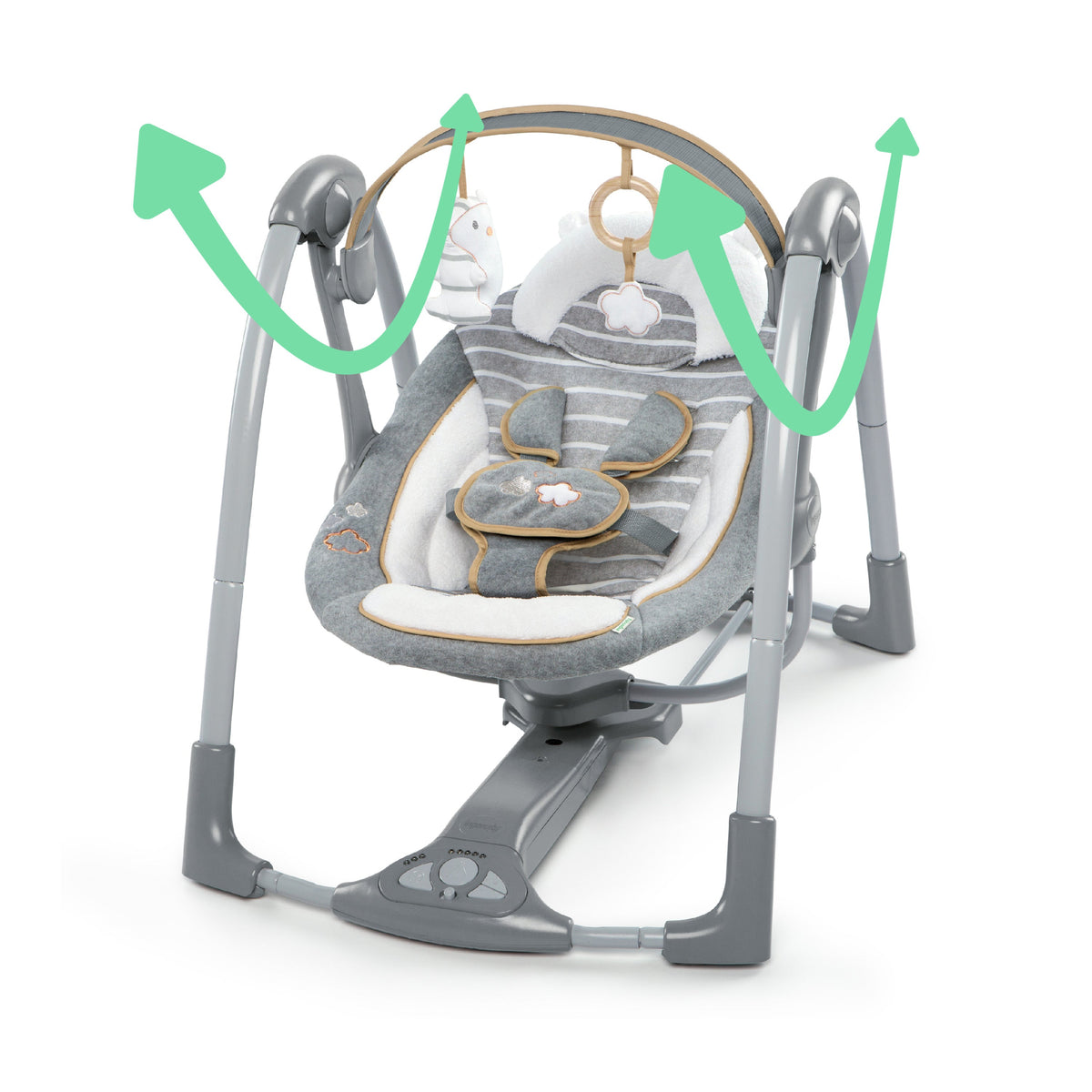 Ingenuity Boutique Collection Deluxe Swing 'n Go Portable Baby Swing, Bella Teddy
