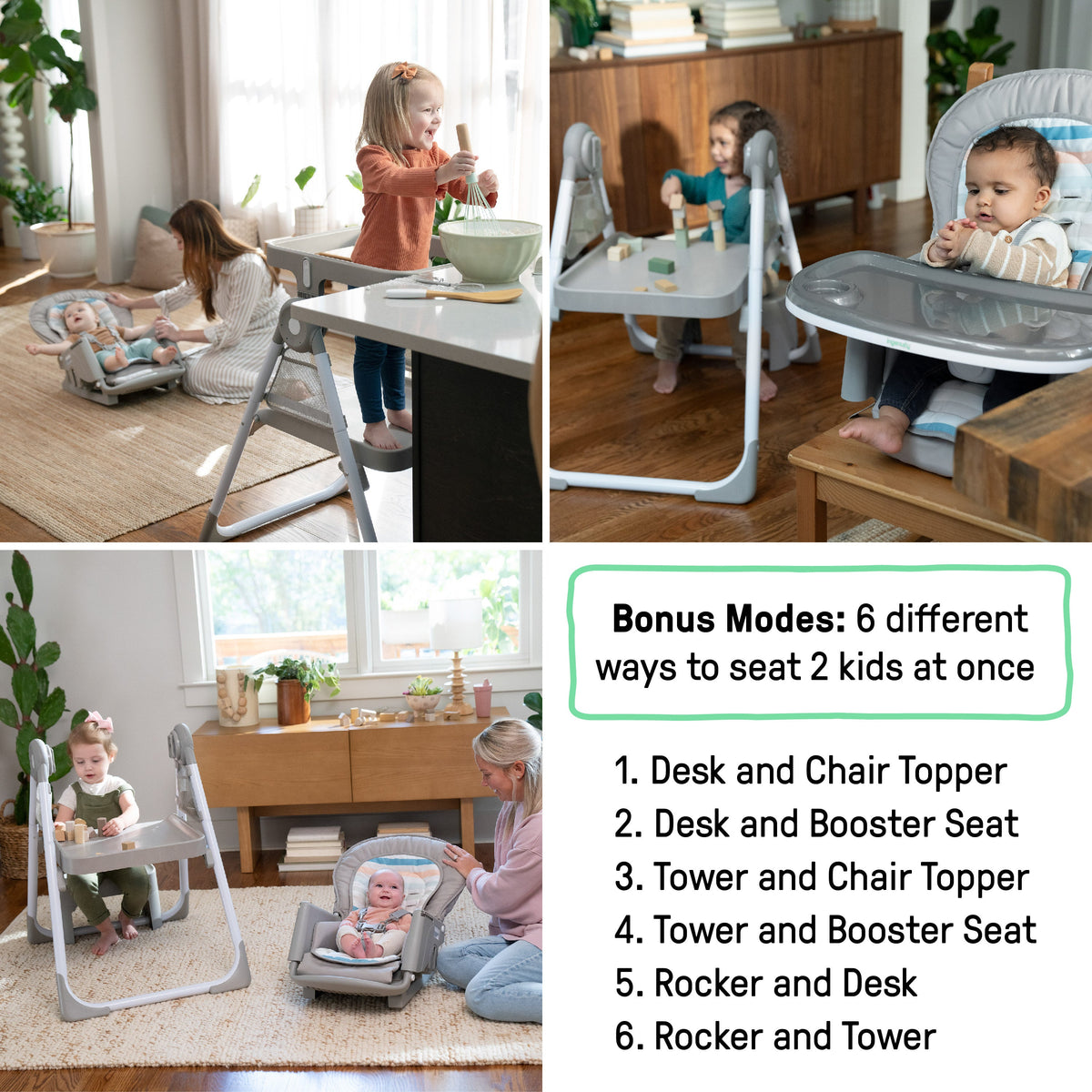 Ingenuity Proper Positioner Create Up Multi-Mode Folding High Chair - Soulful Skies