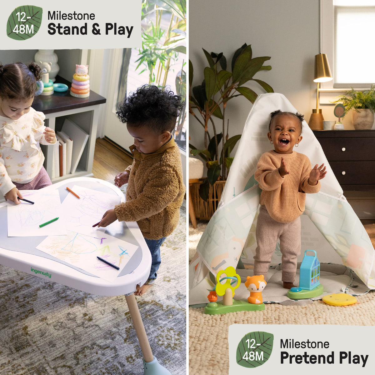 Ingenuity Tummy-to-Toes 6-in-1 Milestone Center, For Ages 0-48 Months