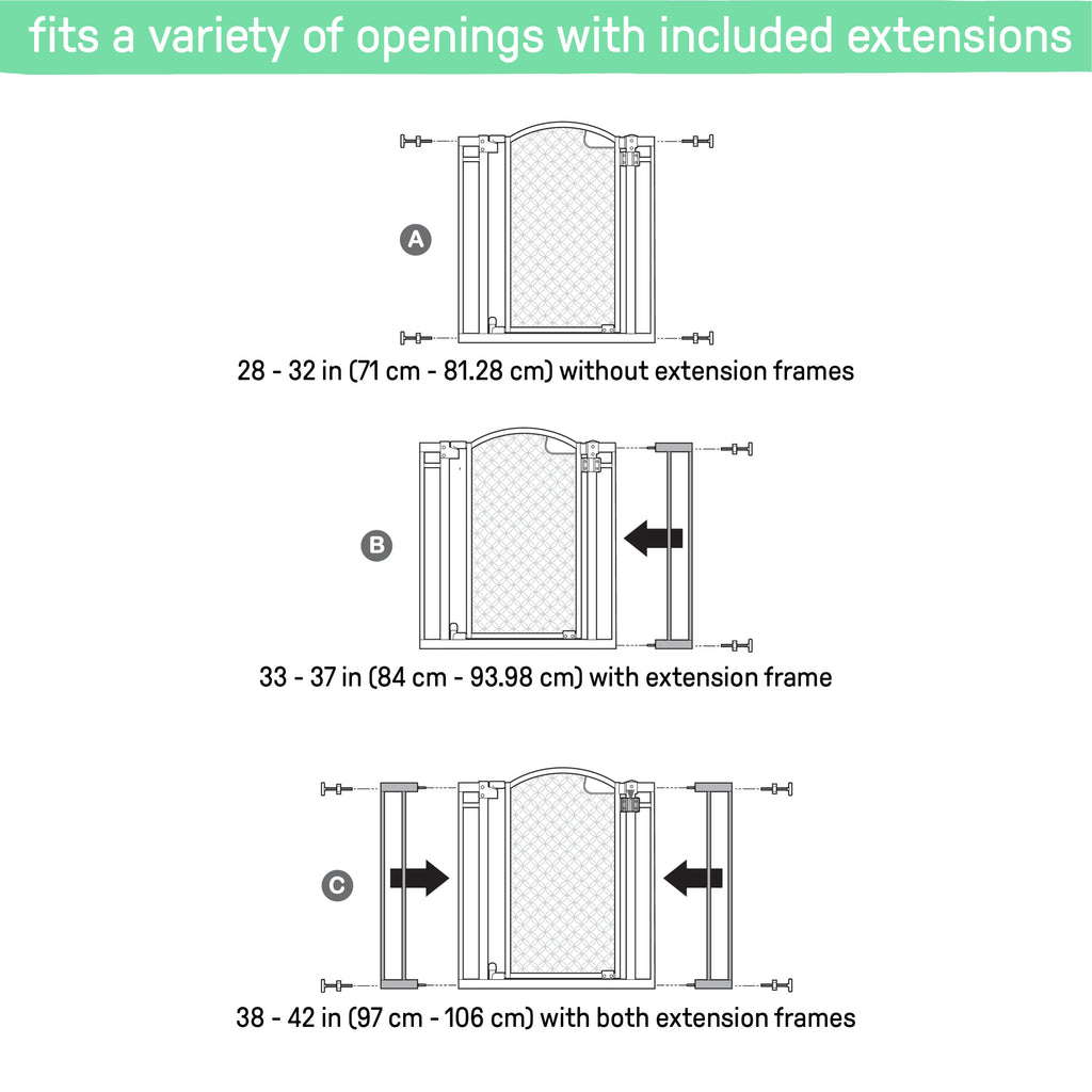 The Doorway 42W Series Pet and Baby Gate, Openings 28- 42 Wide, 30 Tall - Espresso