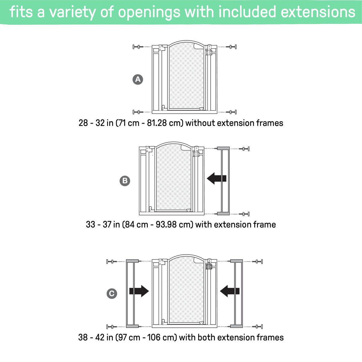 The Doorway 42W Series Pet and Baby Gate, Openings 28- 42 Wide, 30 Tall - Espresso