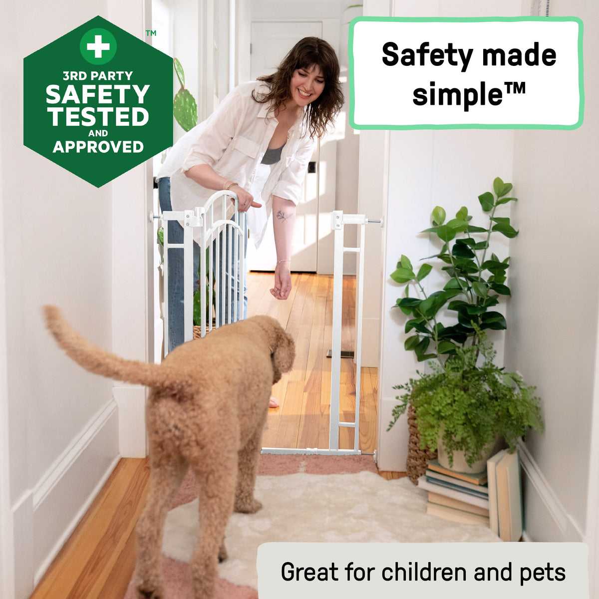 Doorway 48W Series Safety Pet and Baby Gate, openings 29-48 Wide, 36 Tall - White