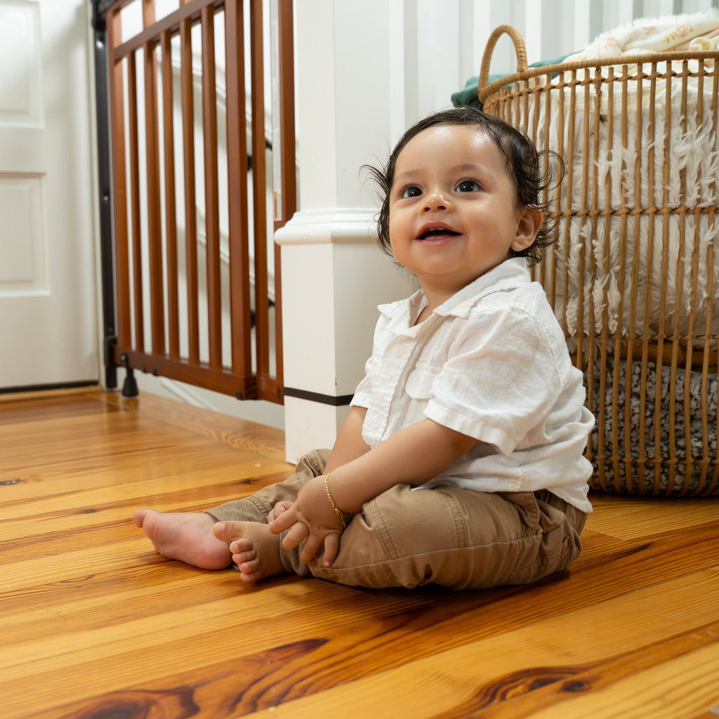 The Stairway+ 48W Series Pet and Baby Gate with Dual Banister Kit, Openings 32 to 48 Wide, 33 Tall
