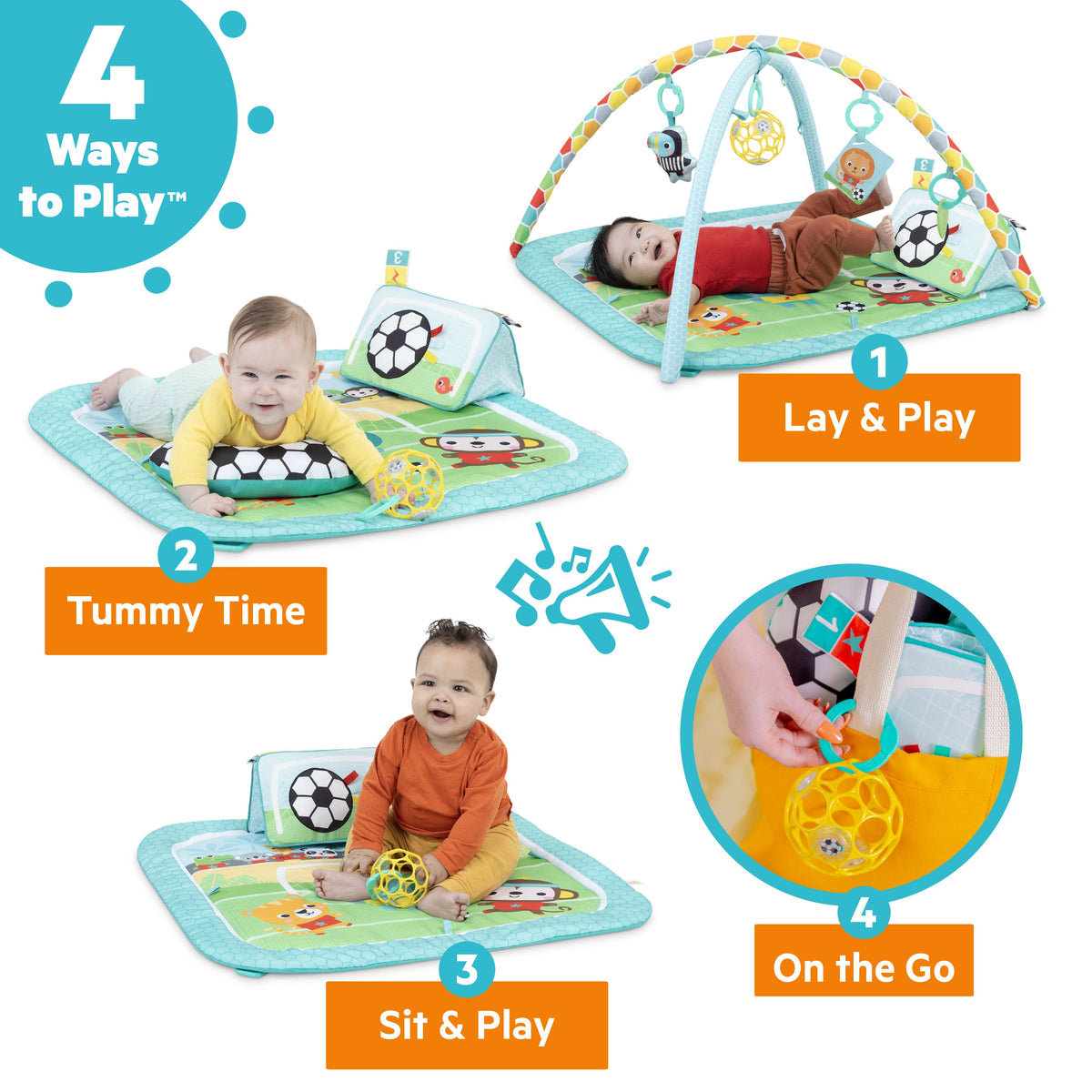 Bright Starts Grip & Kick Oball Activity Gym, Soccer