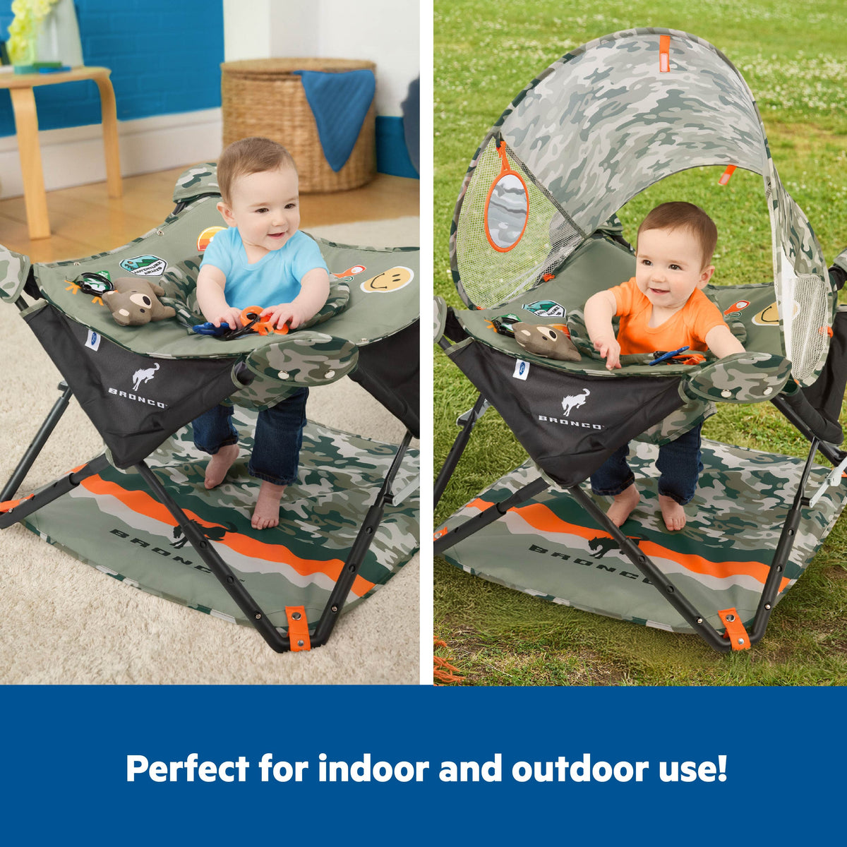 Bright Starts Ford Bronco Pop 'N Jump Portable Activity Jumper, Unisex, 6M+