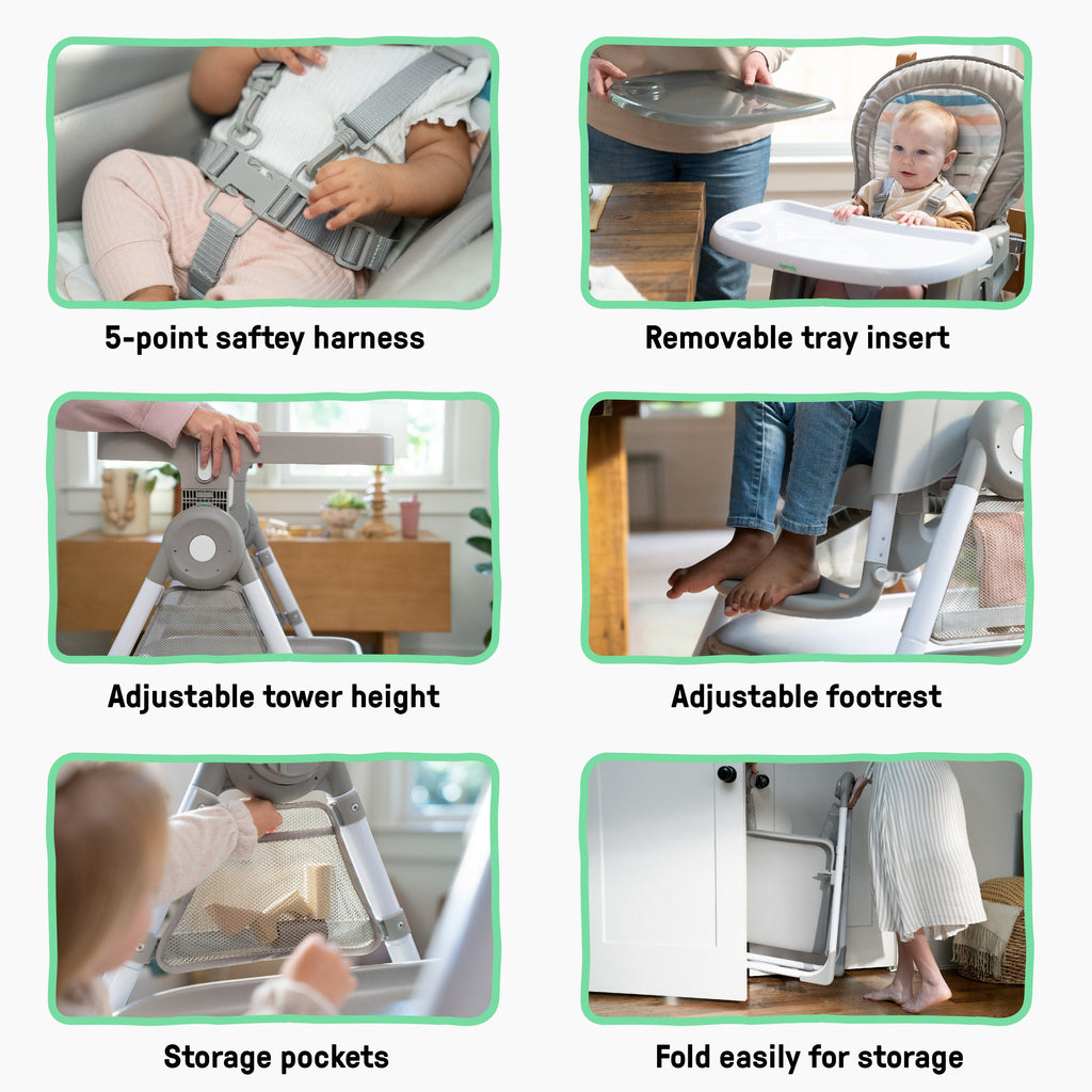 Ingenuity Proper Positioner Create Up Multi-Mode Folding High Chair - Soulful Skies
