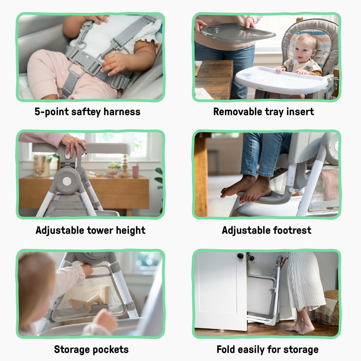 Ingenuity Proper Positioner Create Up Multi-Mode Folding High Chair - Soulful Skies