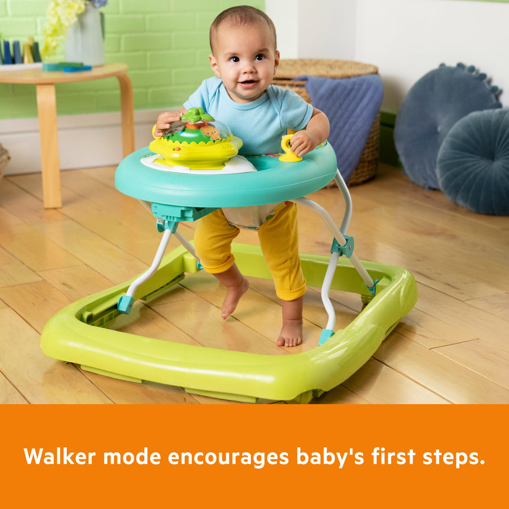 Bright Starts Wanderlights 2-in-1 Baby Walker, Blue Green