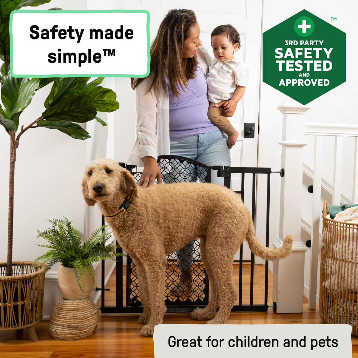The Doorway 42W Series Pet and Baby Gate, Openings 28- 42 Wide, 30 Tall - Espresso