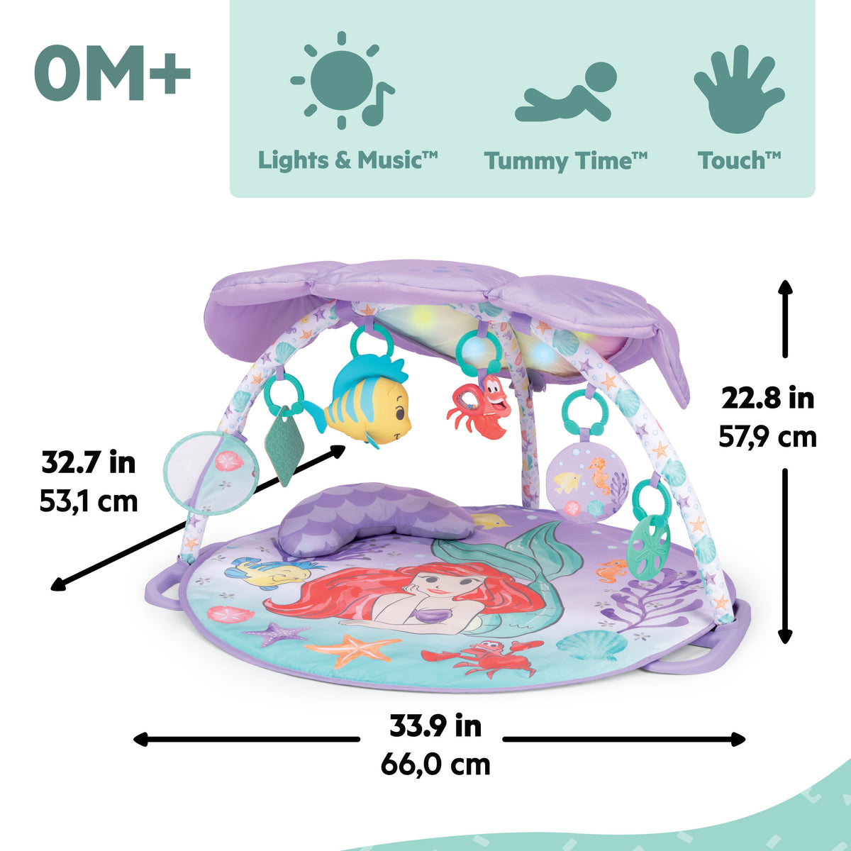Bright Starts The Little Mermaid Twinkle Trove Light-Up Musical Baby Activity Gym