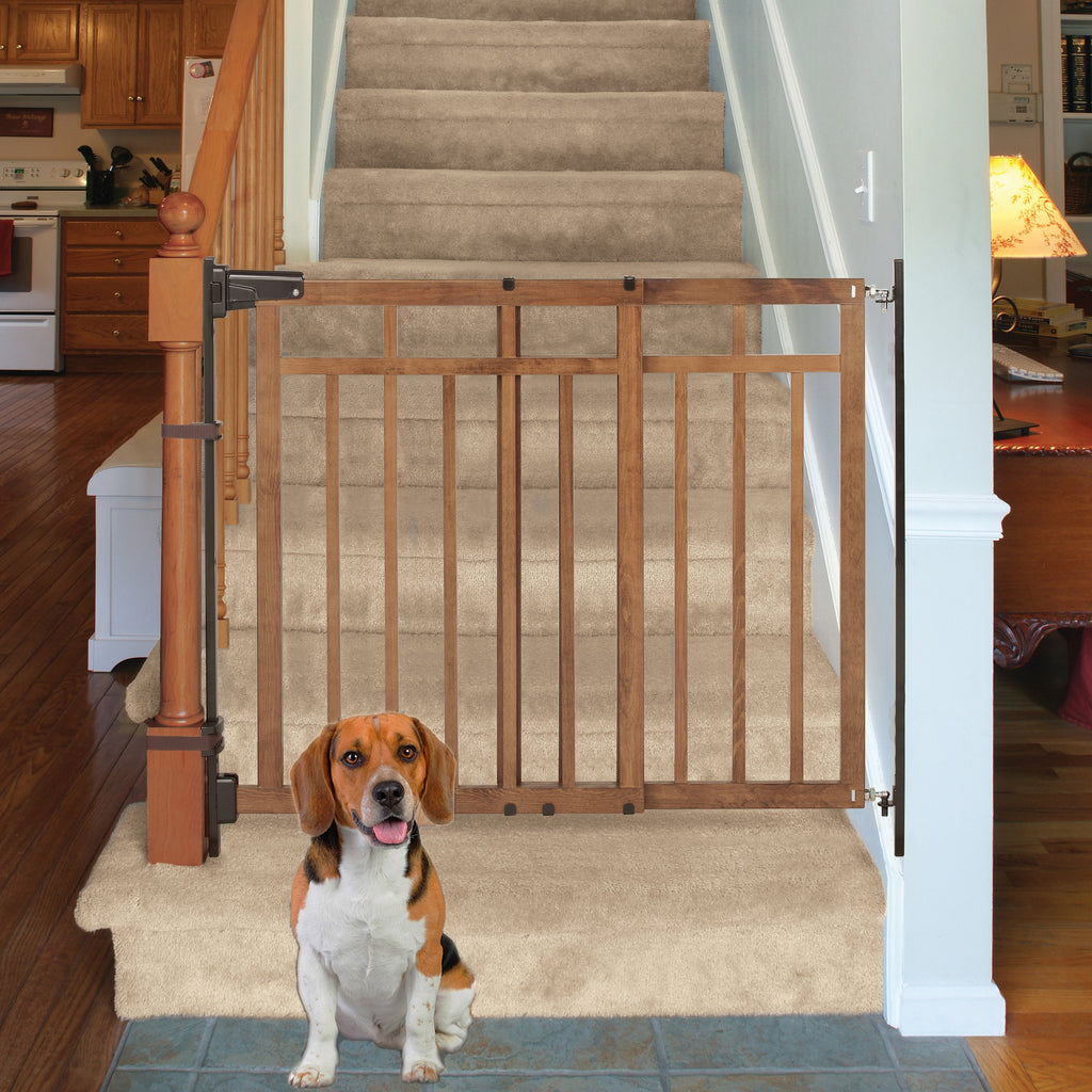 The Stairway+ 48W Series Pet and Baby Gate with Dual Banister Kit, Openings 32 to 48 Wide, 33 Tall