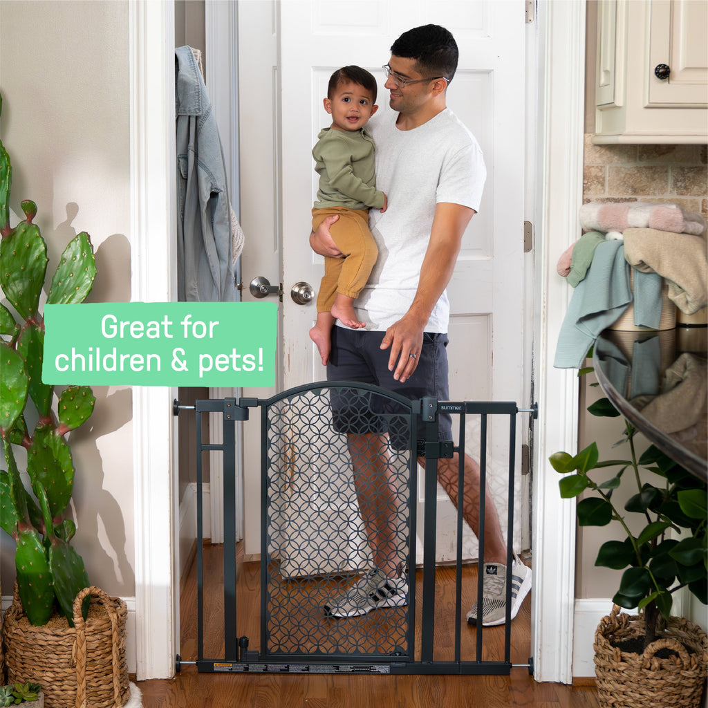 The Doorway 42W Series Pet and Baby Gate, Openings 28-42 Wide, 30 Tall, Grey