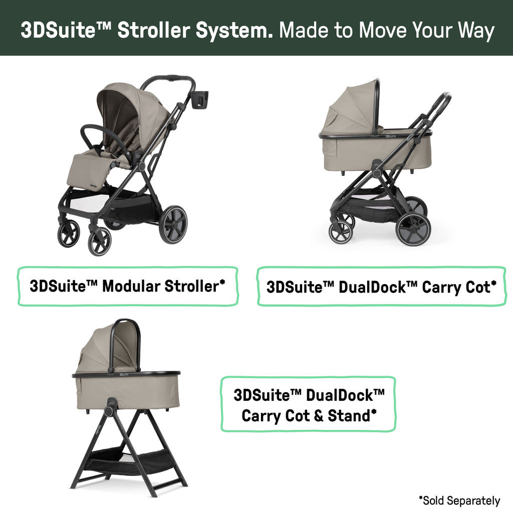 Ingenuity 3DSuite DualDock Carry Cot Stand  Folding Bassinet Stand with Storage Basket