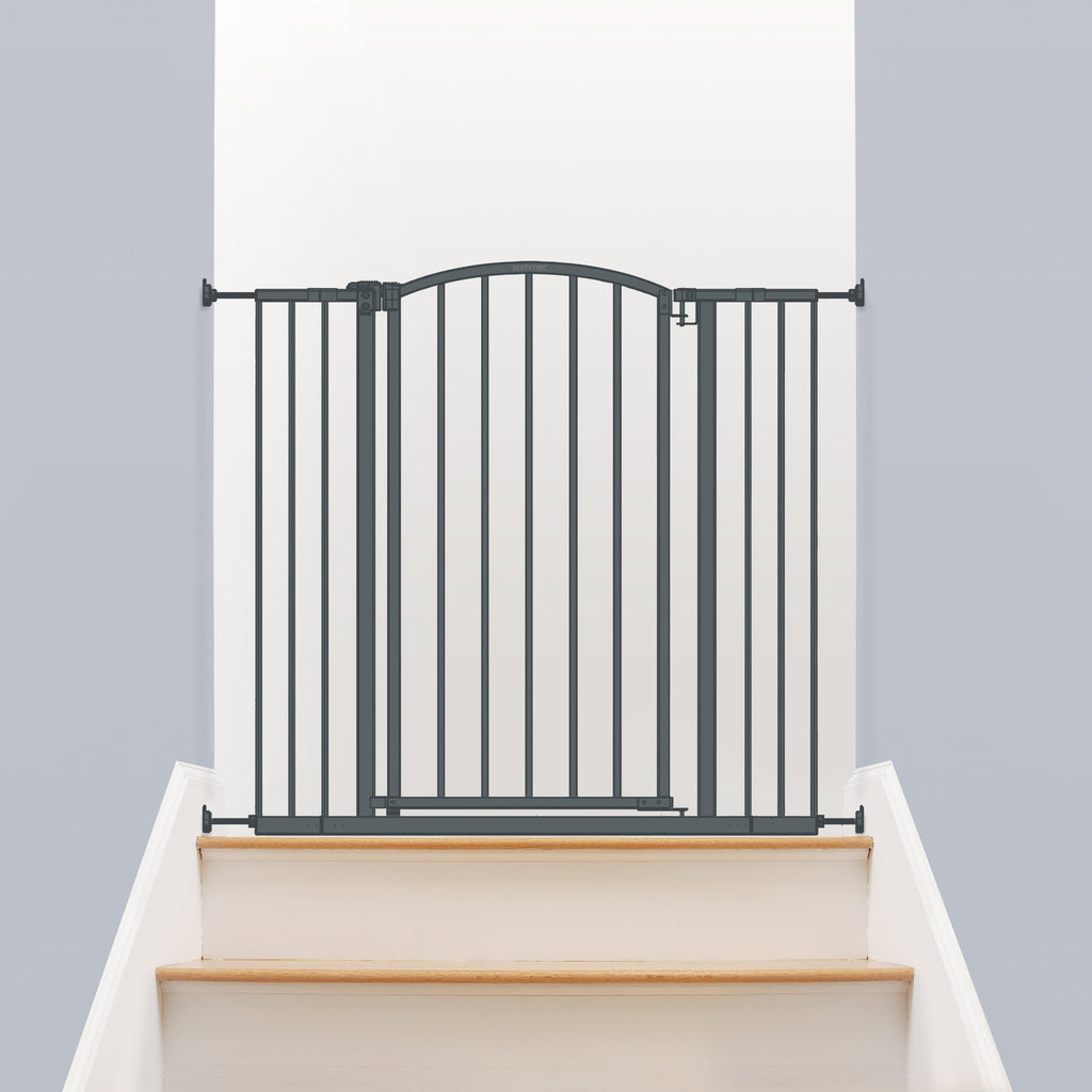 Extra Tall Decor Safety Gate, Openings 28-38.25 Wide, 26 Tall - Gray