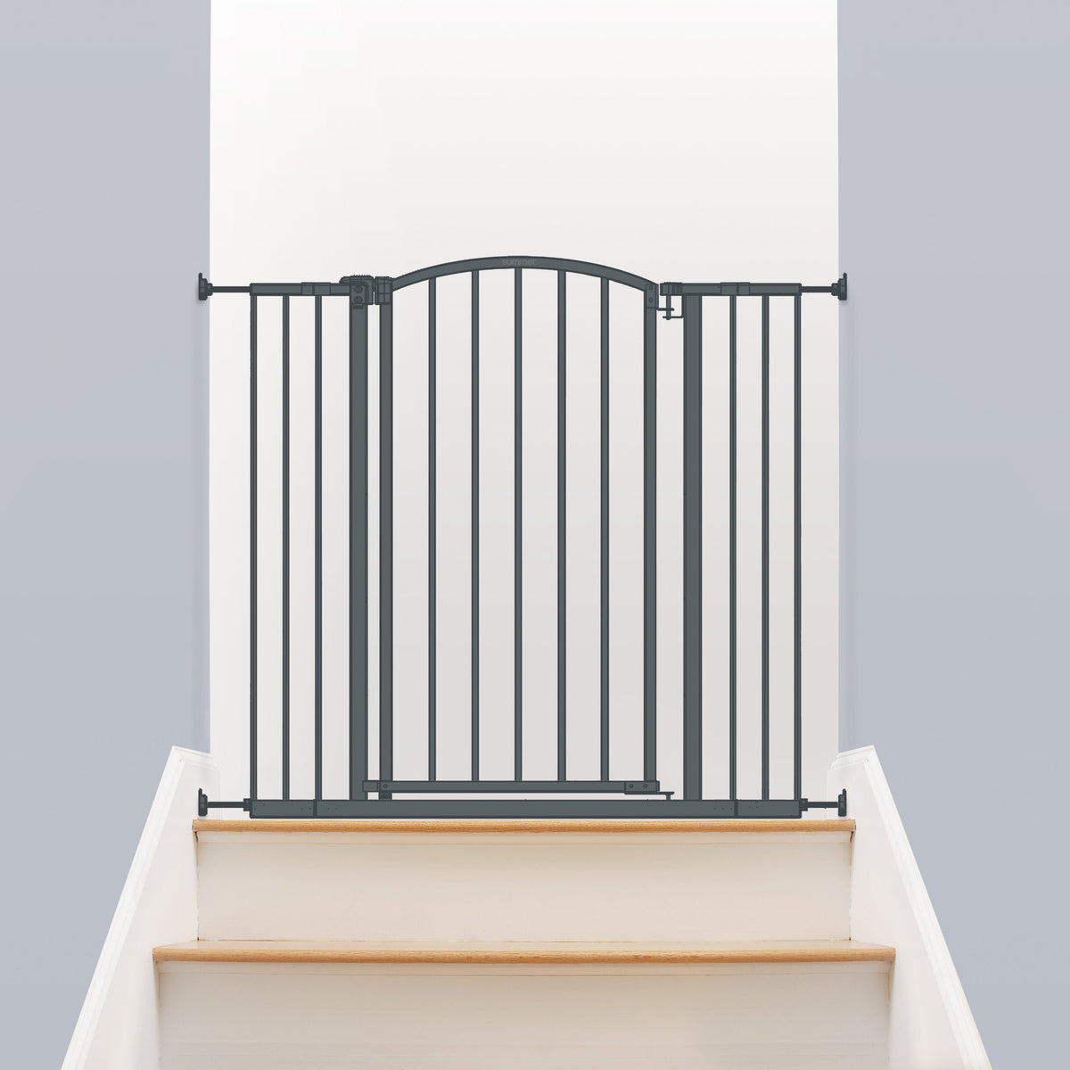 Extra Tall Decor Safety Gate, Openings 28-38.25 Wide, 26 Tall - Gray
