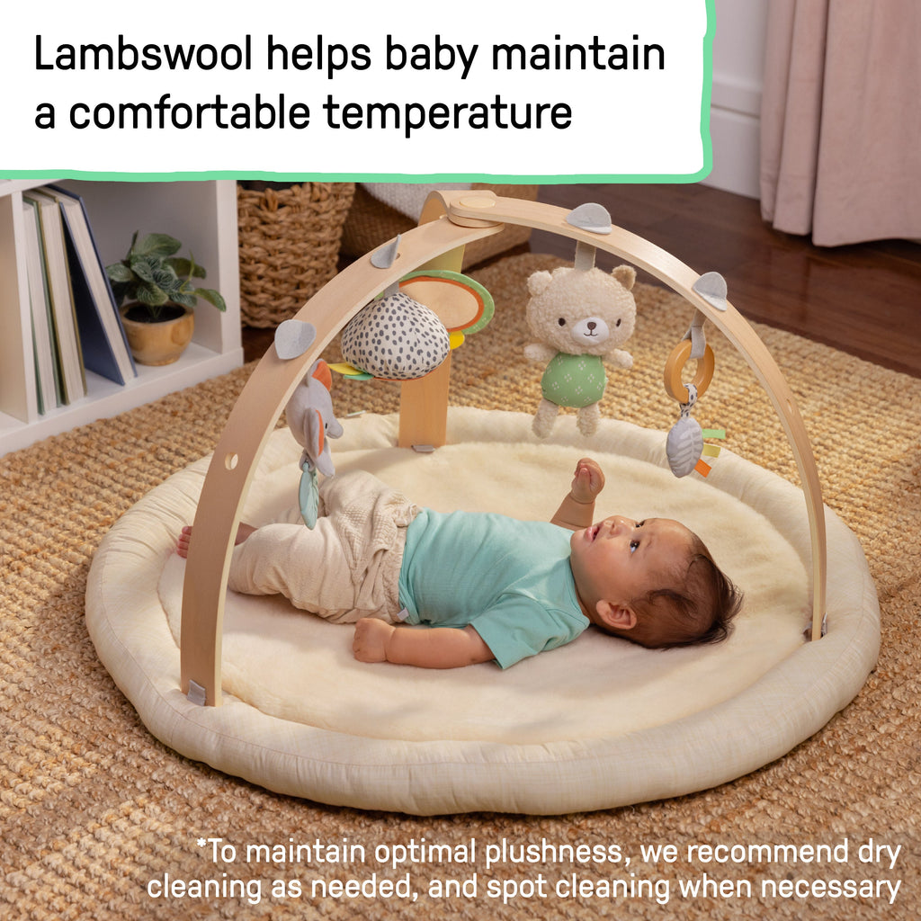 Ingenuity Every Season Plush Lambswool Baby Play Gym - Natural