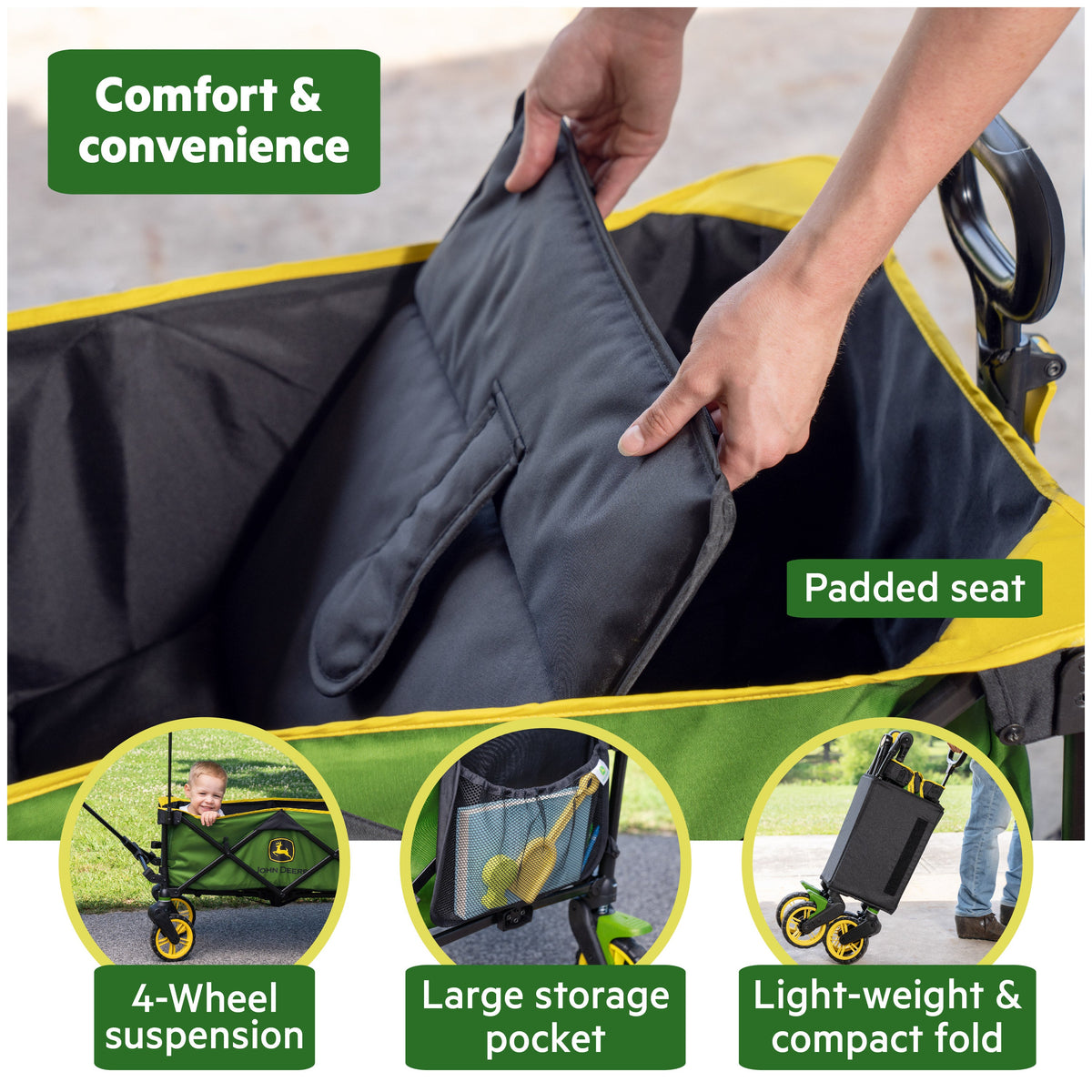 Bright Starts John Deere Pop 'N Ride Stroller Wagon