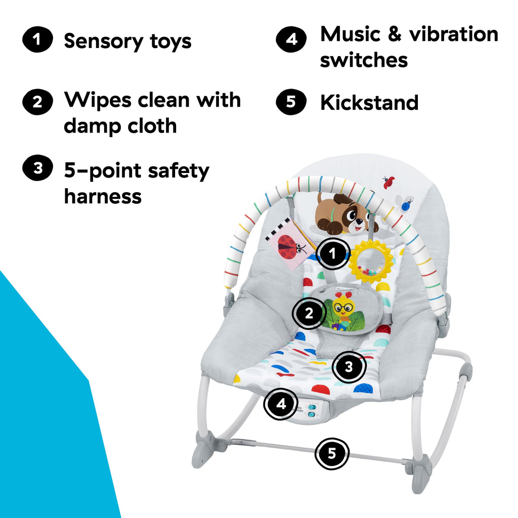 Baby Einstein Dean's Discovery Spot Musical Infant to Toddler Rocker