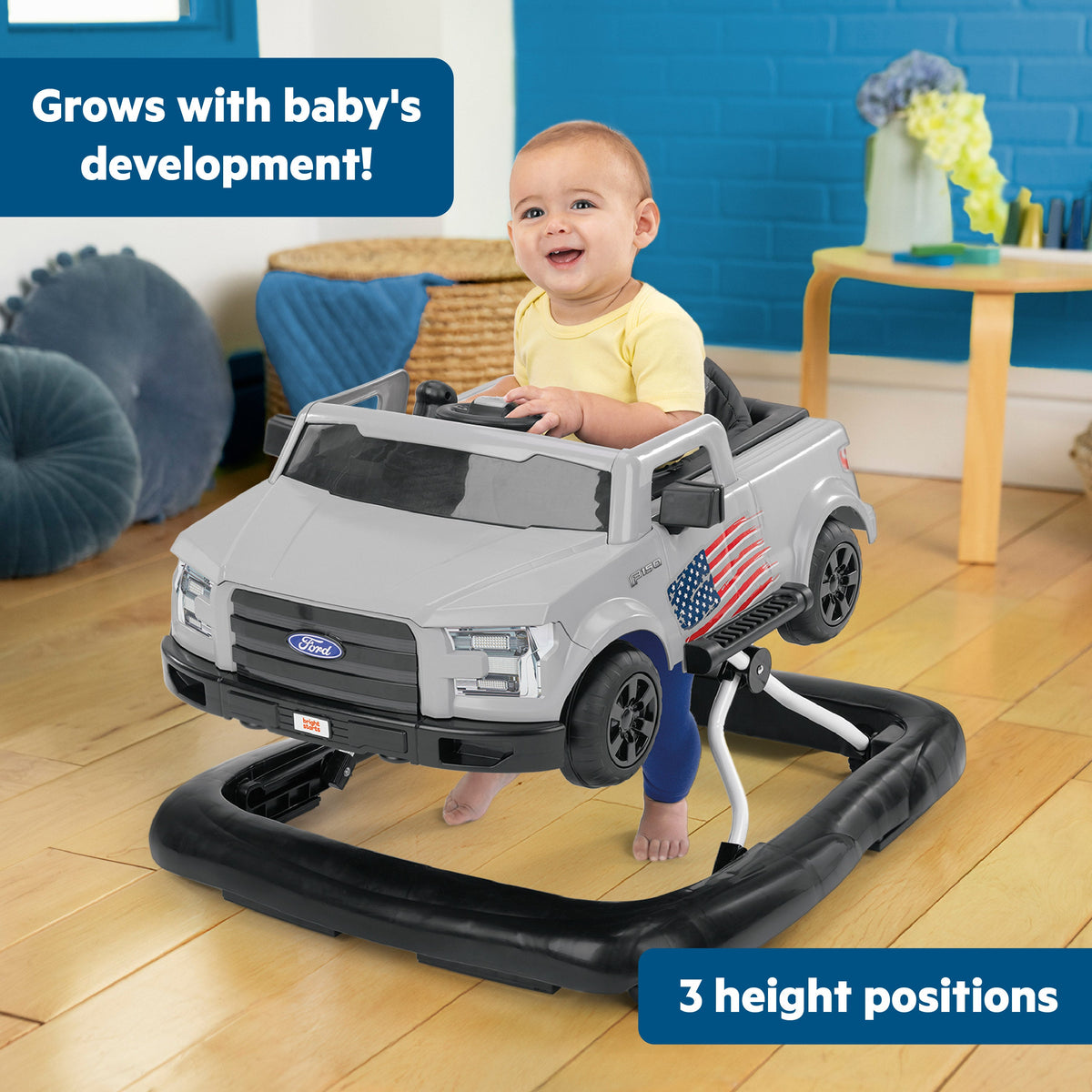 Bright Starts Ways to Play Walker - Ford F-150, All American, 4-in-1 Walker