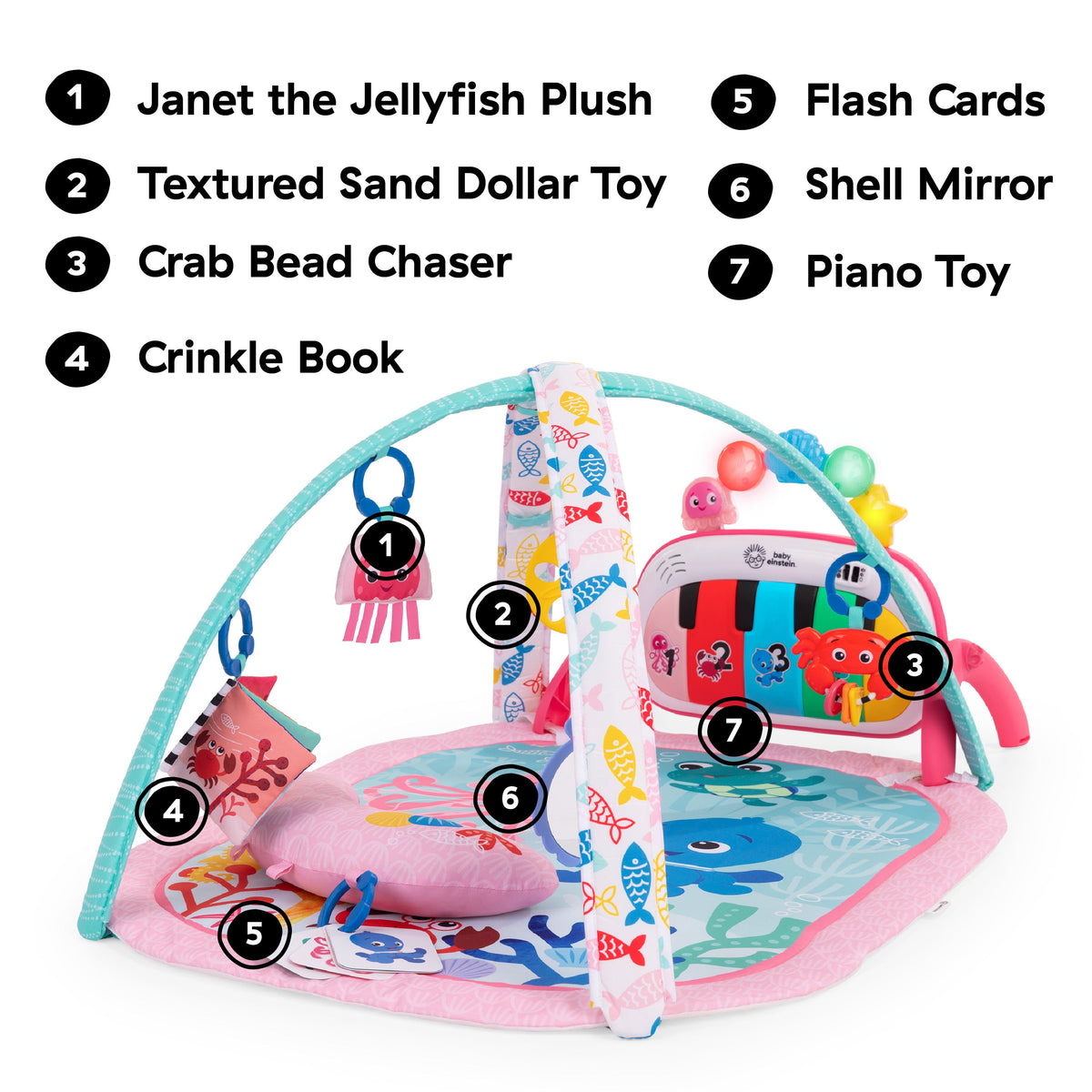 Baby Einstein 4-in-1 Kickin Tunes Jellyfish Jamboree Music & Language Discovery Gym