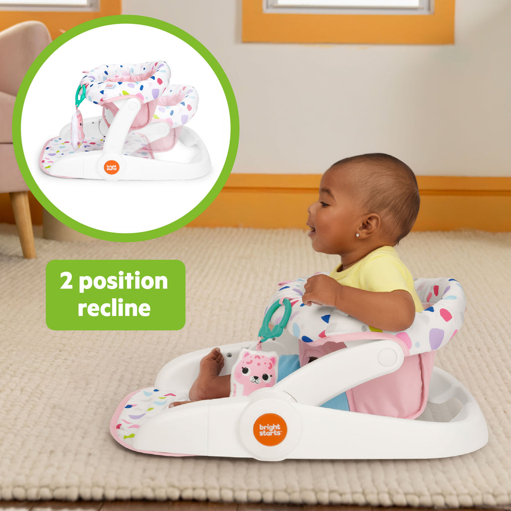 Bright Starts Learn-to-Sit 2-Position Baby Floor Seat with Toys, Unisex, 4-12 Months