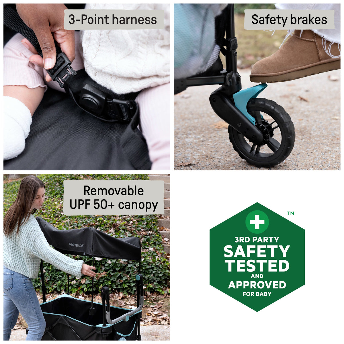 Summer by Ingenuity Pop 'N Ride Stroller Wagon - Black & Teal