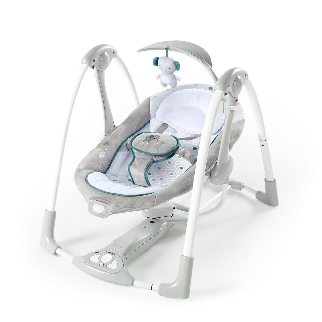 Ingenuity ConvertMe 2-in-1 Compact Portable Baby Swing 2 Infant Seat, Nash