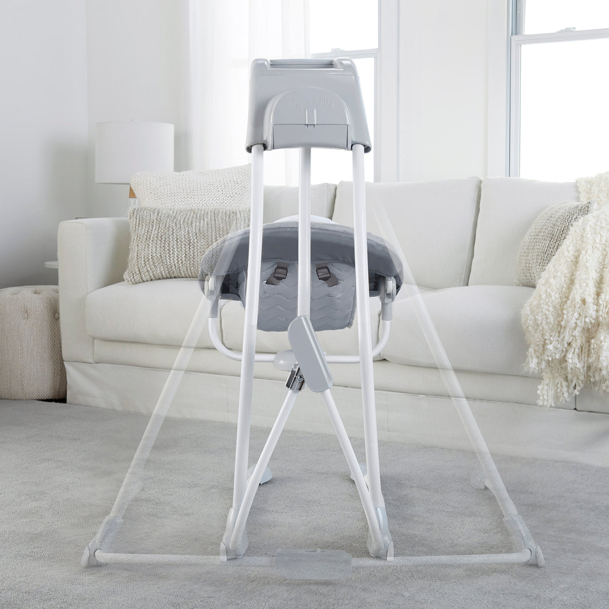 Ingenuity InLighten Baby Swing with Cool Mesh Fabric, Vibrations & Lights, Braden