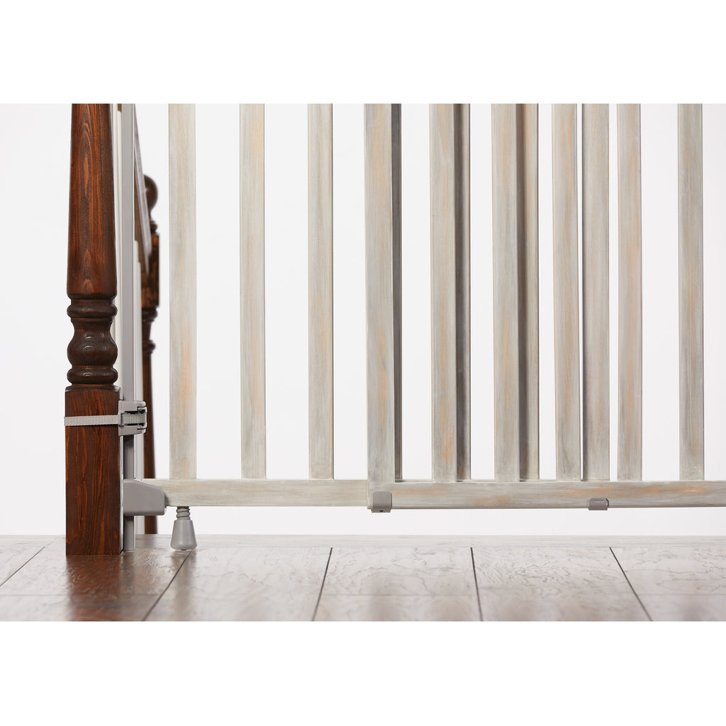 Wood Banister & Stair Pet and Baby Gate, Openings 33- 46 Wide
