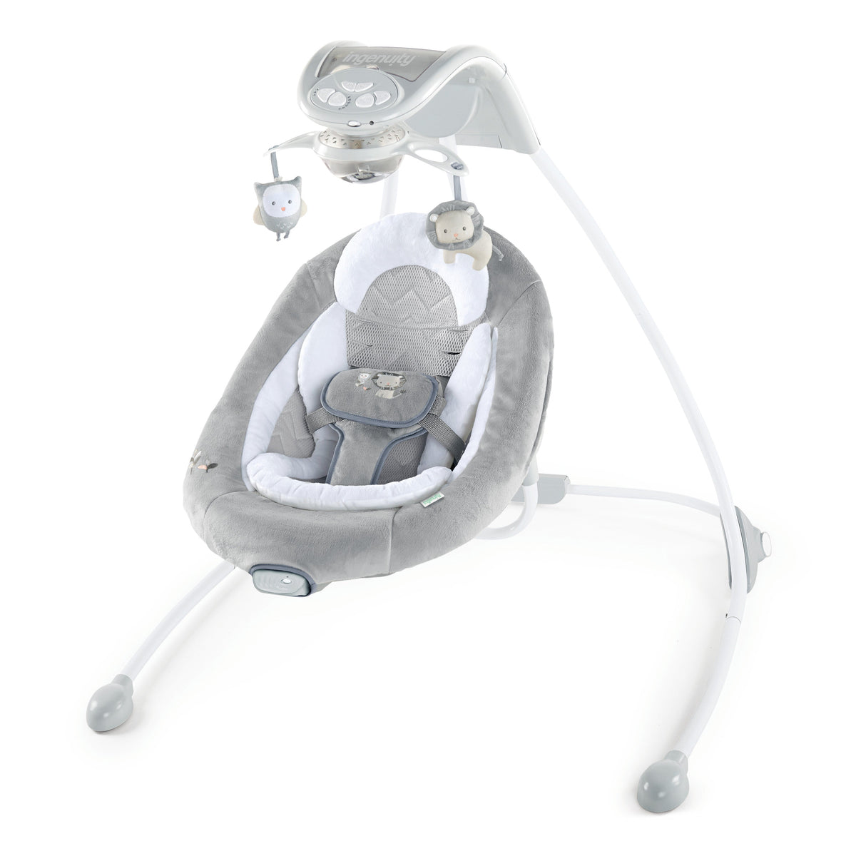 Ingenuity InLighten Baby Swing with Cool Mesh Fabric, Vibrations & Lights, Braden