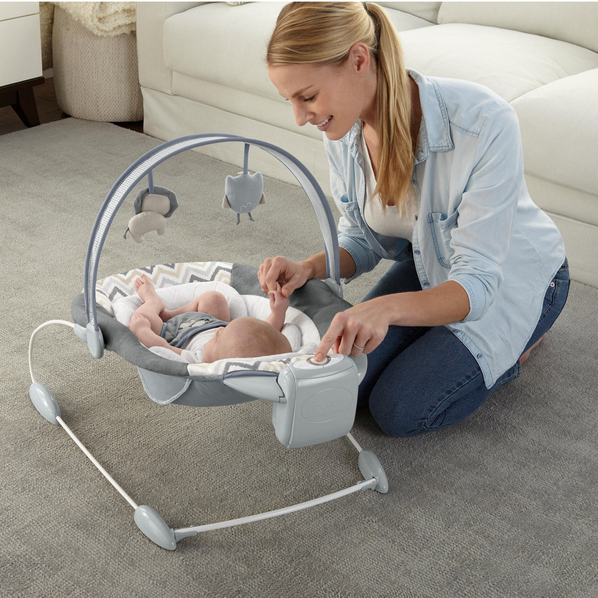 Ingenuity SmartBounce Automatic Baby Bouncer Seat, Braden