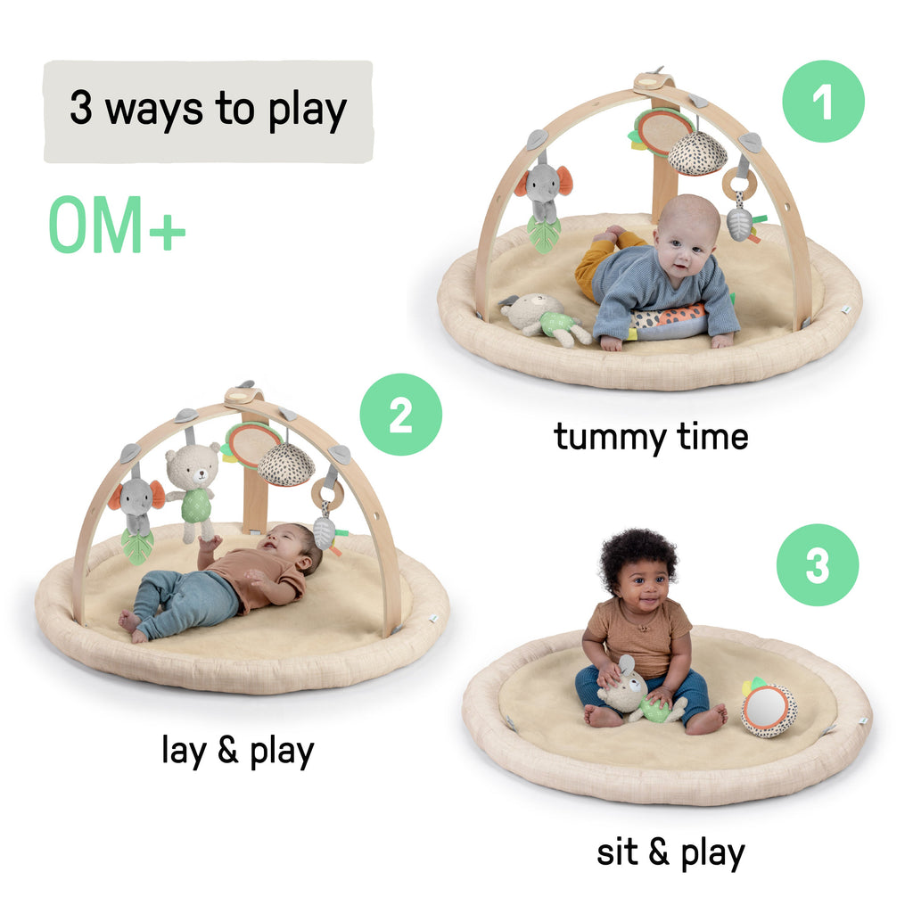 Ingenuity Every Season Plush Lambswool Baby Play Gym - Natural
