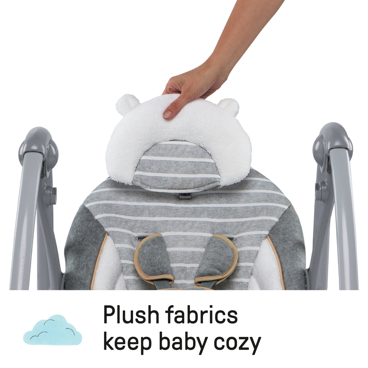 Ingenuity Boutique Collection Deluxe Swing 'n Go Portable Baby Swing, Bella Teddy