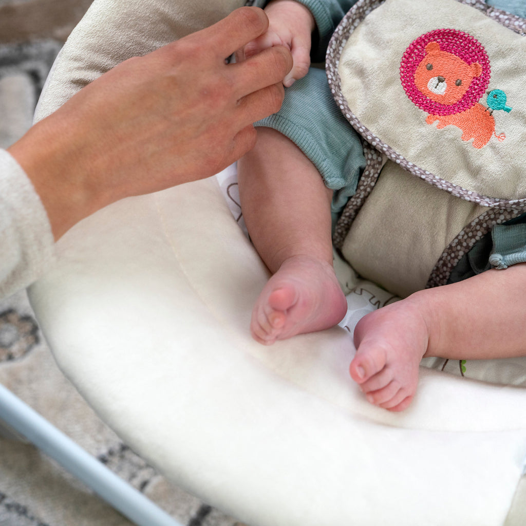 Ingenuity Soothe 'n Delight Portable Baby Swing with Music, Cozy Kingdom