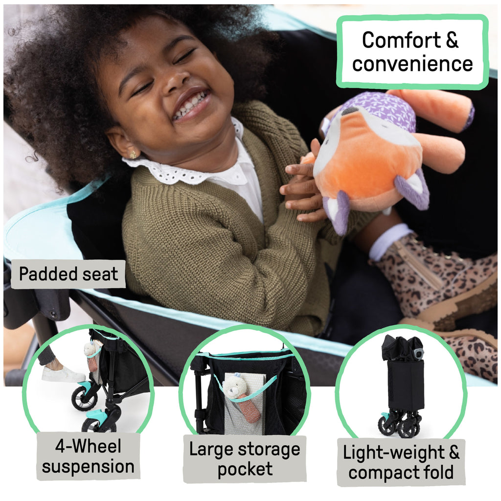 Summer by Ingenuity Pop 'N Ride Stroller Wagon - Black & Teal