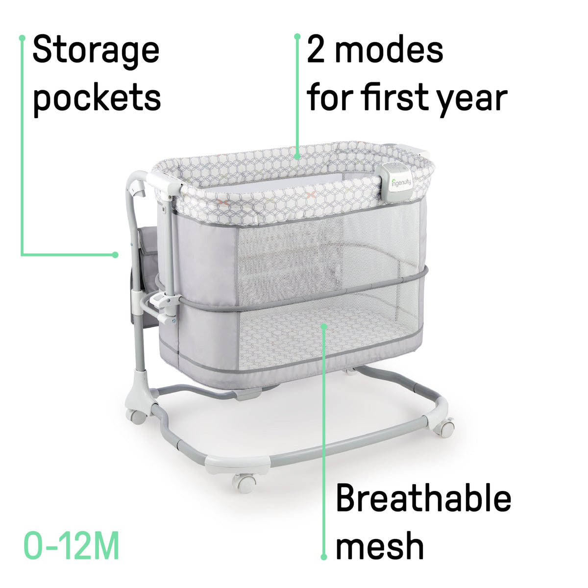 Ingenuity Dream & Grow Bedside Bassinet - Dalton