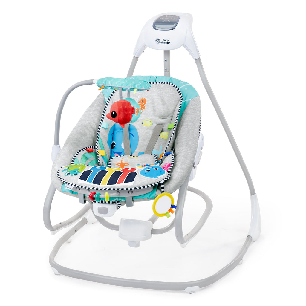 Baby Einstein Ocean Explorers Kick to It 4-in-1 Musical Swing & Rocker, with Piano Toy