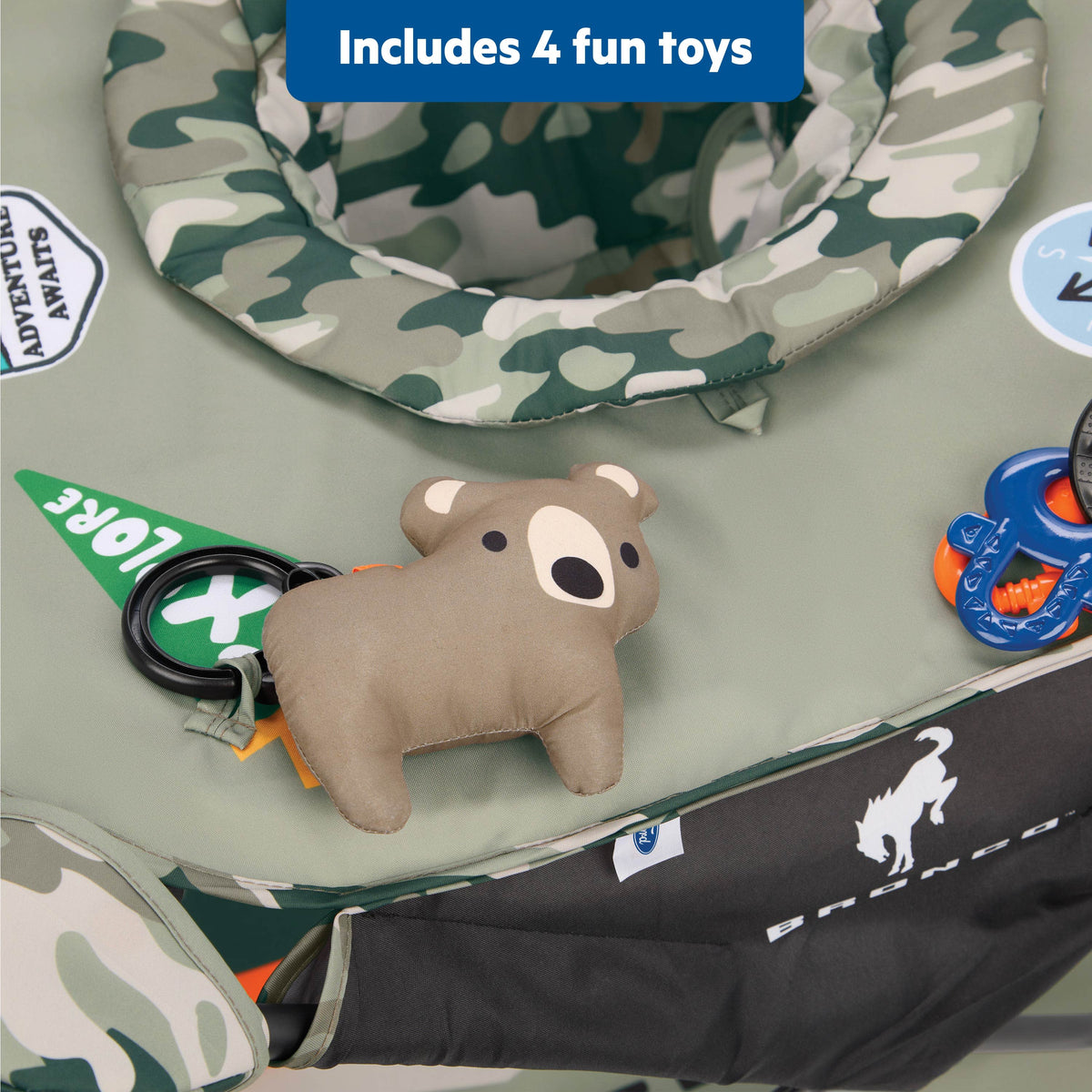 Bright Starts Ford Bronco Pop 'N Jump Portable Activity Jumper, Unisex, 6M+