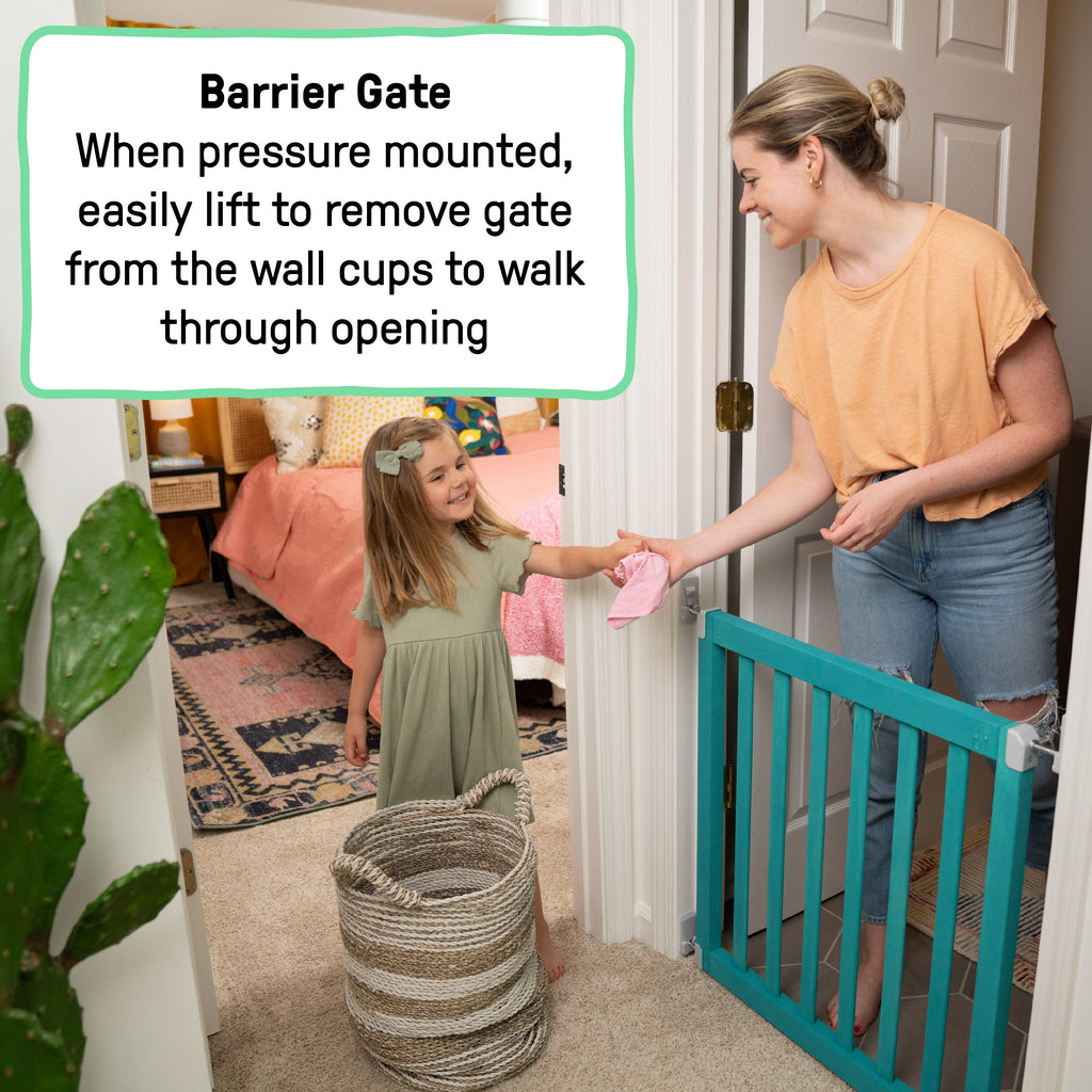 The Doorway 36S Series Custom Collection Pet and Baby Gate, Openings 30-36 Wide, 22 Tall - Natural Wood