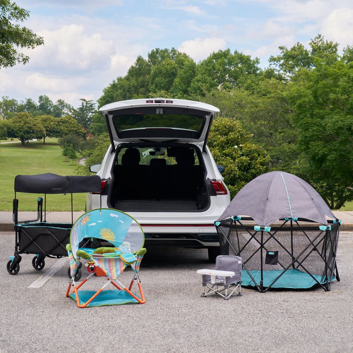 Summer by Ingenuity Pop 'N Ride Stroller Wagon - Black & Teal
