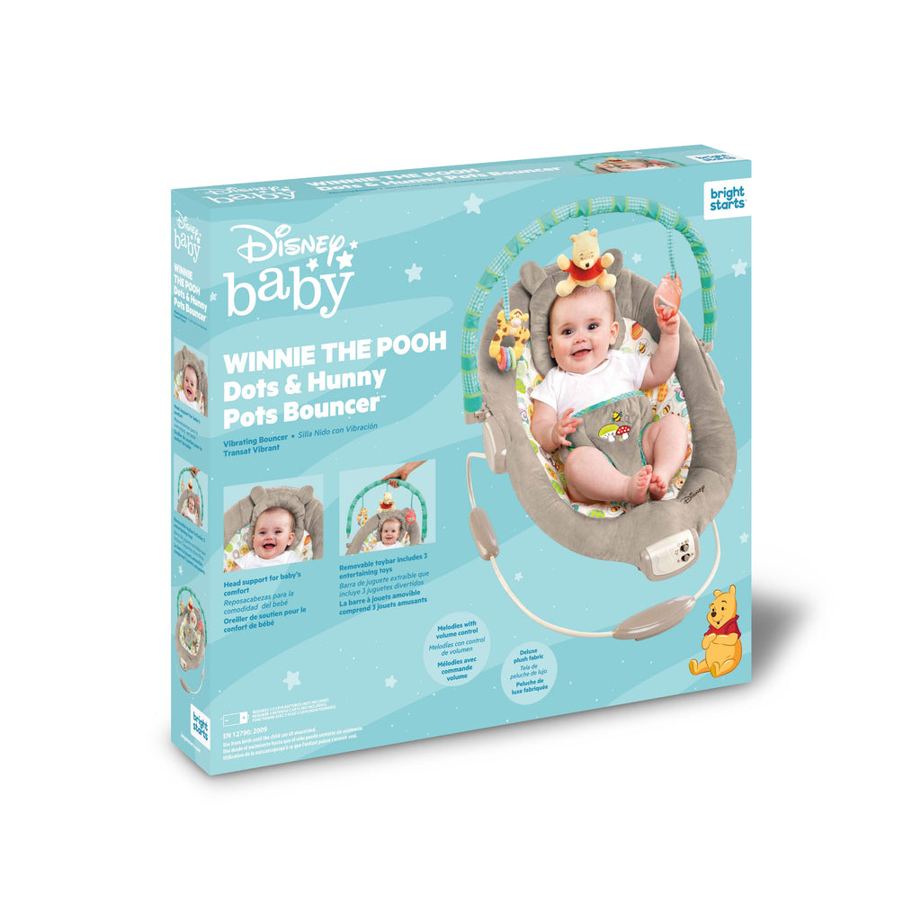 Bright Starts Disney Baby Winnie the Pooh Dots & Hunny Pots Baby Bouncer Infant Seat