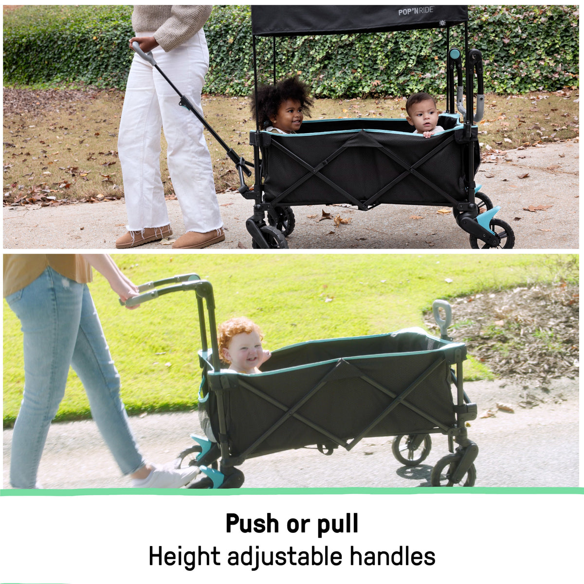 Summer by Ingenuity Pop 'N Ride Stroller Wagon - Black & Teal