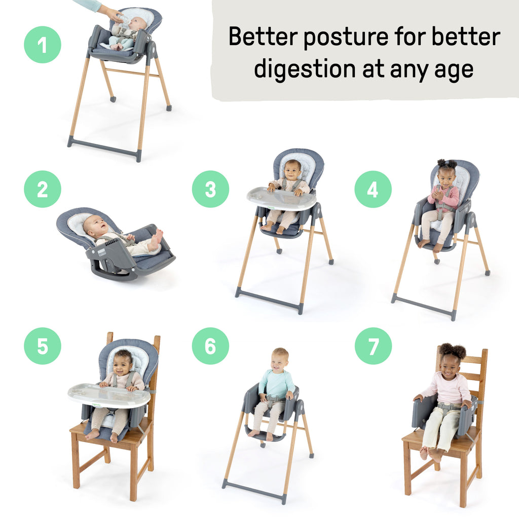 Ingenuity Proper Positioner 7-in-1 Deluxe High Chair - Unisex, For Ages 0-60 Months